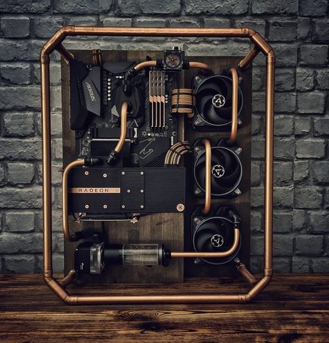 Cool Gaming Setups, Desk Pc Build, Diy Computer Case, Diy Pc Case, Custom Computer Case, Computer Diy, Diy Pc, Computer Projects, Computer Gaming Room