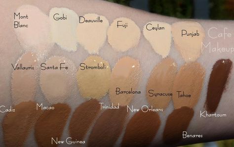 NARS Sheer Glow Foundation Swatches on Cafe Makeup. Cafe Makeup, Luminous Makeup, Nars Foundation, Nars Sheer Glow Foundation, Nars Sheer Glow, Foundation Swatches, How To Match Foundation, Glow Foundation, Foundation Shades