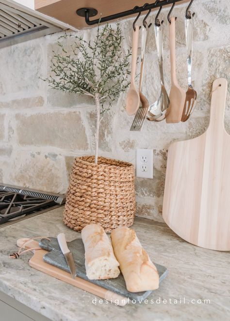 Remodel Project: Kitchen/Dining Room Reveal! – Design Loves Detail Design Loves Detail, Stone Backsplash Kitchen, Kitchen Kit, Organic Kitchen, Stone Backsplash, Rustic Modern Kitchen, Rooms Reveal, Pole Barn, Kitchen Reno