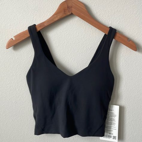 Nwt Lululemon Align Tank Top Color:Black Size 4 Thanks For Checking Out My Closet Black Align Tank Outfit, Black Align Tank, Lulu Align Tank, Lulu Clothes, Lululemon Sports Bra Tanks, Lulu Fits, Lululemon Gifts, Align Tank Top, Lululemon Collection