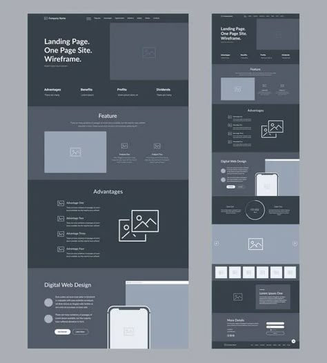 #web #website #layout #design #development Responsive Web Design Wireframe, Wireframe Web, การออกแบบ Ui Ux, Webpage Design Layout, Website Wireframe, Wireframe Website, Ux Design Principles, Simple Website Design, Website Design Inspiration Layout