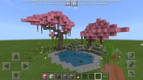 Tree ideas for minecraft! Minecraft Blossom Tree, Minecraft Japanese Tree, Minecraft Sakura Tree, Minecraft Romantic Ideas, Minecraft Cherry Blossom Tree, Minecraft Love Builds, Japanese Minecraft Ideas, Minecraft Couple Ideas, Minecraft Japanese Garden