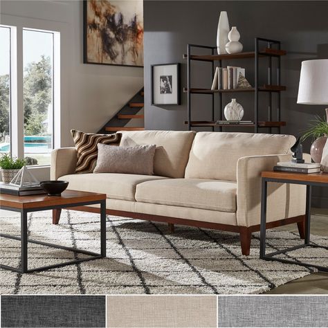 Carson Carrington Siauliai Linen Upholstered Sofa and Loveseat (Sofa - Beige Linen) Grey Linen Sofa, Sofa And Loveseat, Sofa Pillows Arrangement, Sofa Beige, Couch And Loveseat, Beige Sofa, Linen Sofa, Contemporary Sofa, Living Room Furniture Sofas