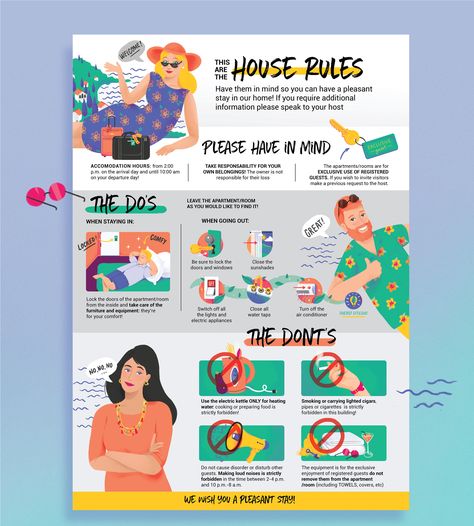 House Rules for Bonkan Hvar houses on Behance Mind Map Design, Infographic Layout, Education Poster Design, Infographic Inspiration, Infographic Design Layout, Graphic Design Infographic, Desain Editorial, Infographic Poster, Infographic Design Template