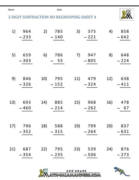 3-digit Subtraction Worksheet With Numbers Subtracting 3 Digit Numbers, Basic Subtraction Worksheets, Three Digit Subtraction, Subtraction With Borrowing, 3 Digit Subtraction, Subtraction With Regrouping Worksheets, Math Subtraction Worksheets, Regrouping Subtraction, Basic Subtraction