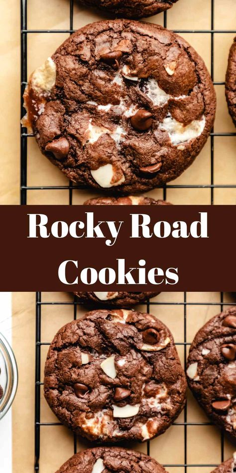 Rocky Road Cookies, I Lost 100 Pounds, Crinkle Cookies, Delicious Cookie Recipes, Lost 100 Pounds, Rocky Road, Baking Sweets, Fun Baking Recipes, Easy Cookie Recipes