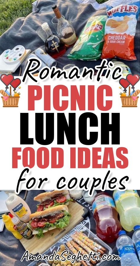 Romantic Picnic Lunch Food Ideas For Couples Beach Date Food Ideas, What To Eat On A Picnic Date, Picnic Lunch Date, Picnic For 2 Ideas, Lunch Date Food Ideas, Cute Picnic Food Ideas Date, Planning A Picnic Date, Date Night Picnic Food, Picnic Lunch Date Ideas