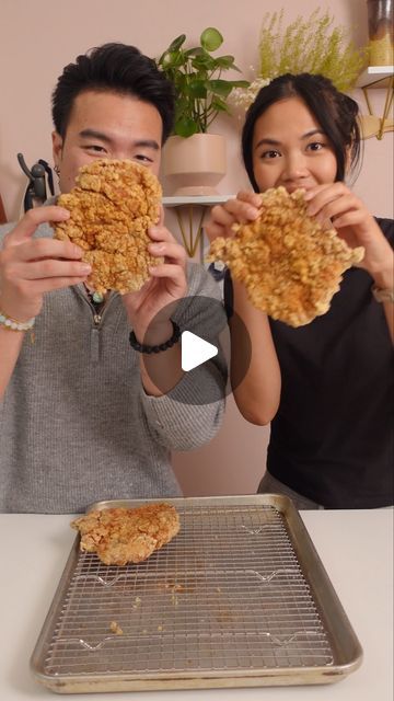 Jeanelle 🥭 Food & Travel on Instagram: "Have you tried this ginormous Taiwanese Fried Chicken before?! This was the first time I had it before we met up in Taiwan and tried it again!

In today’s Childhood Snack series, we’re making Taiwanese Fried Chicken, aka Da Ji Pai with ​⁠@vibewithchu and a surprise visit by ​⁠@yakitoriguy

Take chicken breast, slice them flat, and flatten them with a meat pounder or heavy rolling pin.

Marinate the chicken in spices, coat with egg and tapioca starch, then deep fry for the most delicious XXL Taiwanese Fried Chicken!

#taiwanesefood #taiwanesestreetfood #friedchicken #chickensteak #streetfood #taiwanesechicken #childhoodsnacks #chickenrecipes #friedchickenrecipe" Taiwanese Xxl Fried Chicken, Taiwan Fried Chicken, Asian Fried Chicken, Meat Pounder, Taiwanese Fried Chicken, Tapioca Starch, Korean Fried Chicken, Taiwanese Food, Chicken Steak