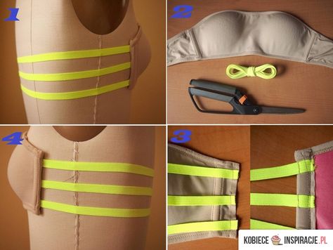 Diy Strapless Bra, Party Bra, Diy Cut Shirts, Diy Bra, Strap Bra, Bra Hacks, Strappy Bra, Home Design Ideas, Diy Couture