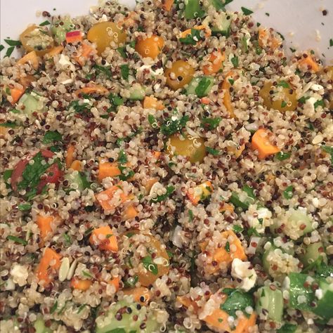 Quinoa Salad with Roasted Yams Roasted Yams, Savory Quinoa, Romanesco Broccoli, Italian Parsley, Quinoa Salad Recipes, Roasted Beets, Turkey Sandwiches, Clean Eats, Quinoa Salad