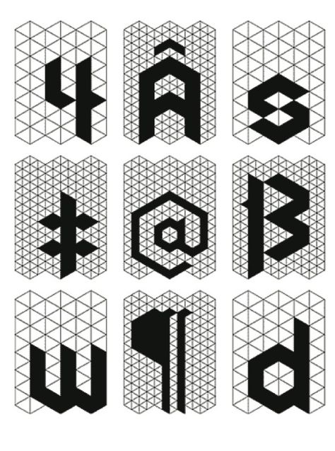 geometry ilustrator Modular Type, Geometric Graphic Design, Mixed Messages, Fc Nantes, Sketch Icon, Isometric Drawing, Typography Alphabet, Typography Layout, Geometric Type