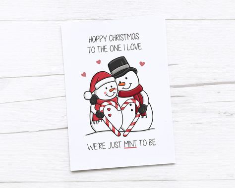 Happy Christmas Card | Merry Christmas | Snowman | Candy Cane | Wife | Husband | Girlfriend | Boyfriend | Partner | One I Love at Christmas Love At Christmas, Merry Christmas Snowman, Happy Christmas Card, Unique Birthday Cards, Cards Ideas, Thanksgiving Cards, Congratulations Card, Girlfriend Boyfriend, Happy Christmas