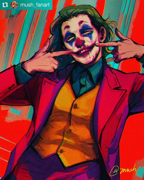 Joaquin Phoenix AKA Joker on Instagram: “#Repost @mush_fanart • • • • • • When everybody gets nervous at the cinema Me: AHHHHHH HE'S SO FXXKING BEAUTIFUL!!!! #thejoker…” Arthur Fleck Joker, Joker Comic Book, Arthur Fleck, Joker Comic, Joker Artwork, Batman Arkham City, Joker Is, Joker Art, Joaquin Phoenix