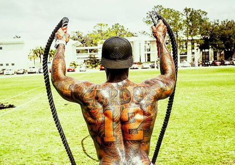 Josh Gordon, who has massive #12 tattooed on his back, will wear #10 for the Patriots Josh Gordon, 12 Tattoos, Home Staging Tips, Tom Brady, A Tattoo, Back Tattoo, New England Patriots, Staging, Outdoor Spaces