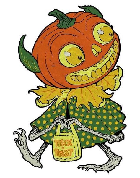 Vintage Halloween Pumpkinhead Goblin trick or treat retro pumpkin head ghoul image clip art Autumn Creatures, Vintage Halloween Cards, Vintage Halloween Art, Vintage Halloween Images, Pumpkin Illustration, Vintage Halloween Decorations, Halloween Illustration, Halloween Images, Theme Halloween