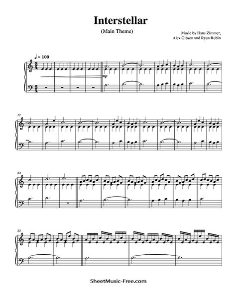 ▷ Interstellar Sheet Music Hans Zimmer - ♪ SHEETMUSIC-FREE.COM Hans Zimmer Interstellar, Interstellar Piano, Piano Songs Sheet Music, Learn To Play Piano, Download Sheet Music, Song Sheet, Note Sheet, Easy Piano Sheet Music, Play Piano