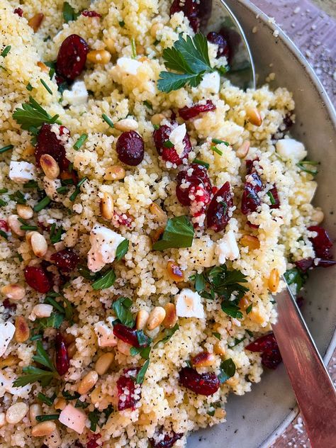 Couscous Fall Salad, Couscous With Cranberries, Couscous Add Ins, Fall Couscous Recipes, Cranberry Couscous Salad, Sweet Couscous Recipes, Couscous Salad Recipes Easy, Fruity Couscous Recipe, Herbed Couscous Recipes