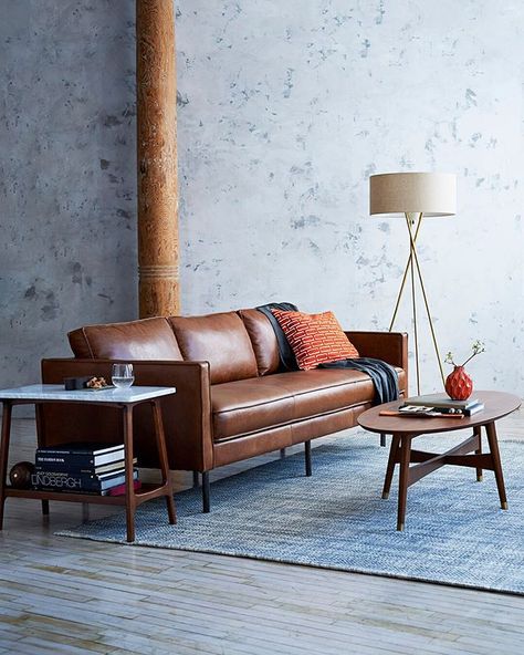 west elm (@westelm) • Instagram photos and videos Poltrona Design, Brown Living Room Decor, Brown Leather Couch, Best Leather Sofa, Leather Sofa Living Room, Cool Couches, Brown Leather Sofa, Salon Interior Design, Brown Living Room