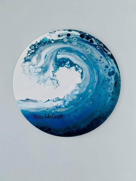 Wave Art Painting, Oil Painting Lessons, Acrylic Art Projects, Acrylic Painting Ideas, Easy Acrylic Painting, Easy Canvas Art, Soyut Sanat Tabloları, Acrylic Pouring Art, Smart Art