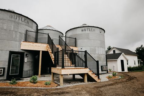 Grain Bin House, Alexandria Minnesota, Dome Houses, Grain Bins, Panning Shot, Small Kitchenette, Silo House, Grain Silo, Converted Barn