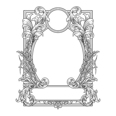 Victorian Frame Design, Victorian Frame Drawing, Vintage Borders And Frames, Victorian Border, Book Rebinding, Border Aesthetic, Card Border, Vintage Border, Card Frame