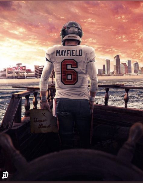 Tampa Bay Buccaneers Football, Buccaneers Football, Nfl Football Art, Tampa Bay Bucs, Baker Mayfield, Sports Design Inspiration, Football Art, Football Pictures, Man Up