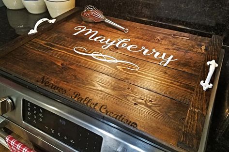 NOODLE BOARDS $50. Message us for details. Item. # 1635 Farmhouse Stove, Stove Covers, Stovetop Cover, Personalized Tray, Noodle Board, Kitchen Tray, Stove Top Cover, Pallet Creations, Rustic Kitchen Decor