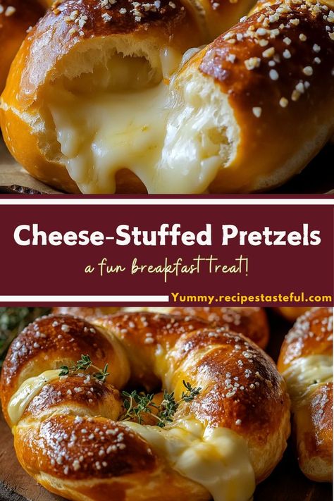 These Cheese-Stuffed Pretzels are a deliciously indulgent snack that combines the rich flavors of cheddar and mozzarella cheese with soft, chewy pretzel dough. Perfect for snacking, game days, or any occasion, these pretzels are filled with gooey cheese and baked to golden perfection, giving you a crispy exterior and a melty, cheesy interior. Enjoy them warm with a side of mustard or cheese dip for an extra kick! Cheese Stuffed Pretzels, Stuffed Pretzels, Pretzel Dough, Soft Pretzel Recipe, Pretzel Shape, Pretzel Snacks, Pretzel Crust, Pot Dinners, Pretzels Recipe