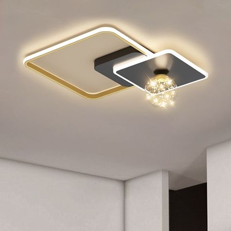 This is a stylish LED flush mount ceiling light, you can put it in your living room or bedroom to have a home decoration. Small Bedroom Inspiration, Luxury Ceiling Design, New Ceiling Design, Interior Ceiling Design, Bedroom Decor For Couples, Ceiling Design Modern, Modern Led Ceiling Lights, Ceiling Design Bedroom, Bedroom Wallpaper