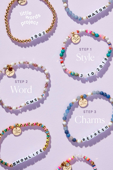 Personalize your own Little Word™ bracelet that's special to you, whether it's a silly, loving, or inspiring one. ✨ ❤️ Bach Games, Sorority Gifts Diy, Boyfriends Birthday Ideas, Senior Night Gifts, Bracelet Stand, Tennis Bags, Creative Birthday Gifts, Easy Diy Jewelry, Beads Bracelet Design