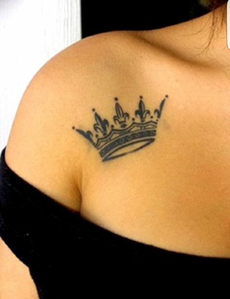 A Crown Tattoo, Tattoos For Women On Thigh, Crown Tattoos For Women, Spiritual Tattoo, Crown Tattoo Design, Shape Tattoo, Meaningful Tattoos For Women, Chest Tattoos For Women, Small Meaningful Tattoos