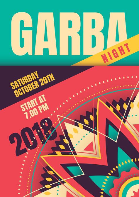 Garba night Garba Event Poster, Garba Poster Design, Garba Night Poster, Garba Poster, Navratri Design, Garba Night, Creative Post, Ticket Design, Custom Pc