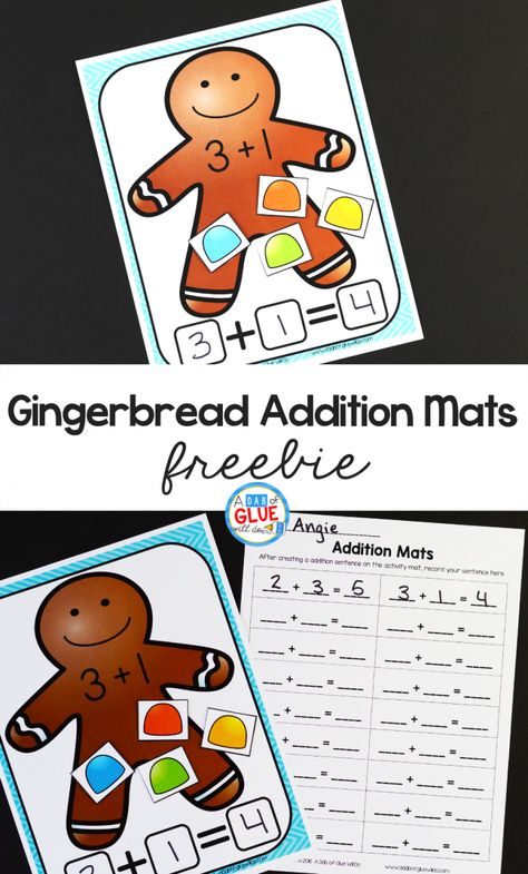 Gingerbread Addition Mats help students learn to add with a fun seasonal theme so they are more prepared to understand the concepts behind math problems. Gingerbread Math Activities, Addition Mats, Gingerbread Math, Gingerbread Man Activities, December Kindergarten, Gingerbread Activities, Gingerbread Theme, Addition Kindergarten, Christmas Centers