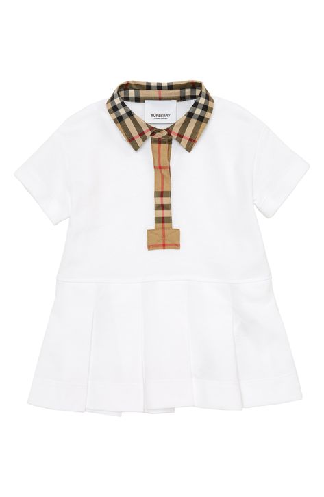 Burberry Kids' Sigrid Check Trim Piqué Polo Dress available at #Nordstrom Well Dressed Kids, Flouncy Skirt, Burberry Dress, Burberry Kids, Polo Dress, Trending Dresses, Kids' Fashion, Nordstrom Dresses, Well Dressed