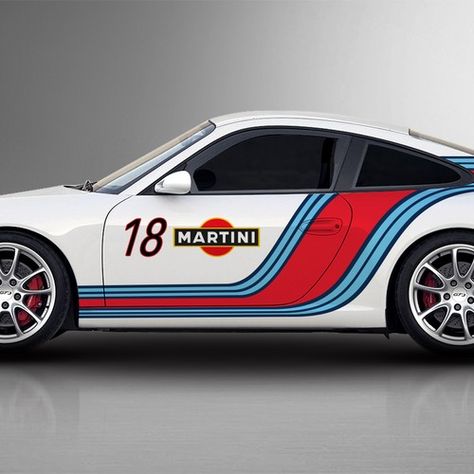 Racing Stripes Design, Martini Racing Stripes, Visual Design Trends, Creative Car, Van Wrap, Auto Design, Martini Racing, Porsche Gt3, Racing Stripes