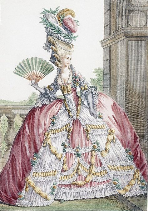 Rococo Aesthetic, Rococo Fashion, 18th Century Fashion, Historical Dresses, Fashion Plates, Marie Antoinette, Historical Fashion, Fashion History, Rococo