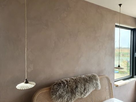 Taupe Plaster Wall, Venician Plaster, Lake House Bedroom, Venetian Plaster Walls, Painting Tile Floors, Accent Wall Designs, Venetian Plaster, House Bedroom, Wall Designs