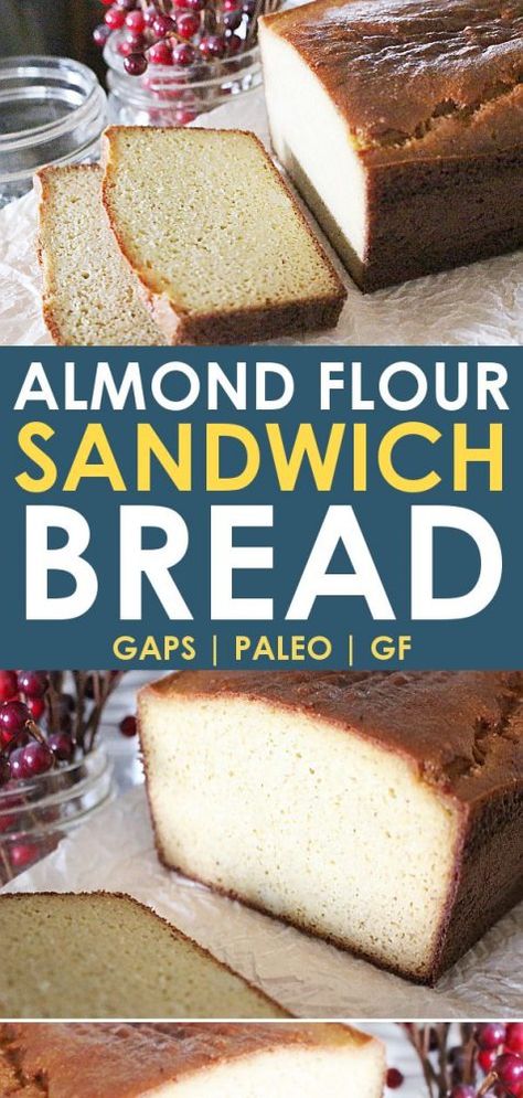 Almond Flour Sandwich Bread, Almond Flour Bread Recipes, Bread For Sandwiches, Glutenfree Bread, Almond Flour Bread, Coconut Flour Bread, No Bread Diet, Almond Bread, Flour Bread