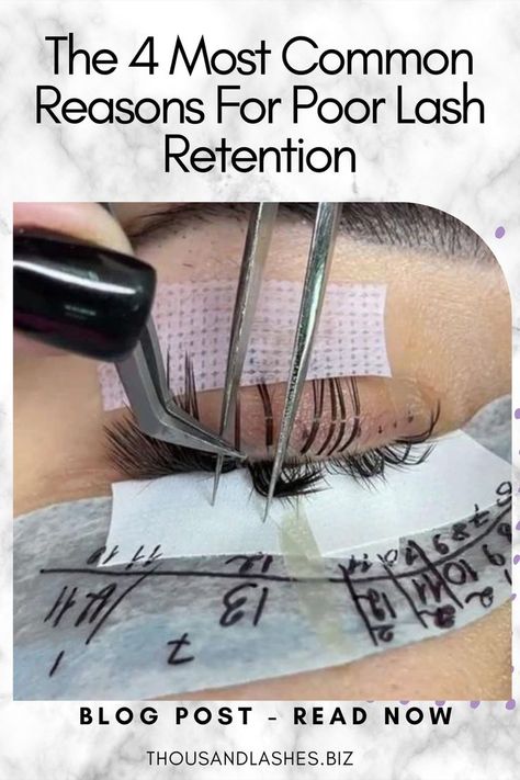 THE 4 MOST COMMON REASONS FOR POOR LASH RETENTION How can I improve my lash retention? What causes poor retention in lash extensions? Is it normal for lash extensions to fall out after 2 days? We've got answers to all of these questions (and more) below! If you're a lash artist, you probably know that the most important thing in your business is maintaining good lash retention. Poor retention can spell disaster for your business and your client's satisfaction. Lash Retention, How To Get Better, Best Lashes, For Lash, Lash Artist, Falling Down, Lash Extensions, How Can, The 4