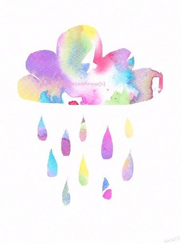 Little Rainbow Rain Cloud - Watercolor Painting - Art Print -  Archival Art Print Cloud Watercolor, Rain Tattoo, Tattoo Designs Quotes, Watercolour Wall Art, Watercolour Wall, Worlds Best Tattoos, Cloud Illustration, Tattoo Magazine, Designs Quotes