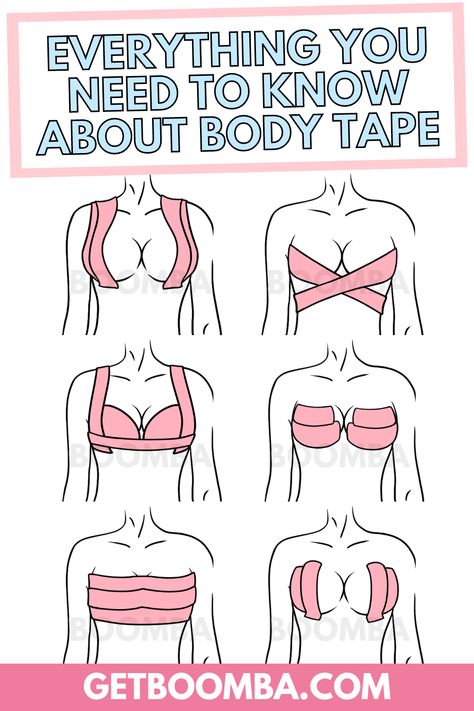 Breast Tape Tutorial, Bra Tape Tutorial, Tape Bra Diy Tutorials, Booby Tape Tutorial, How To Tape Breast, How To Tape Large Breast, Body Tape For Breast, Bh Hacks, Bra Tape