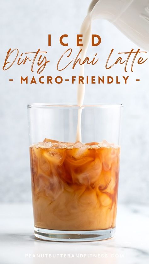 Dirty Chai Latte, Summer Coffee Drinks, Sugar Free Vanilla Syrup, Macro Counting, Cinnamon Dolce Syrup, Iced Coffee At Home, Iced Chai, Summer Coffee, Cinnamon Dolce