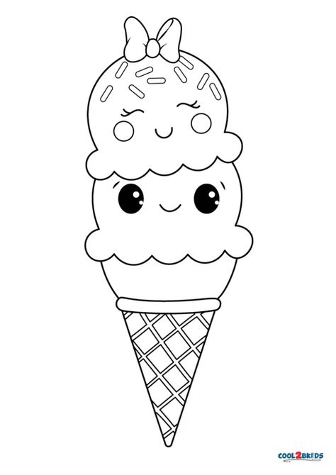 Cute Colouring In Pages Easy, Colour Book Pages, Coloring Outlines For Kids, Drawing For Colouring Kids, Preschool Coloring Worksheets, Icecream Coloring Page, Easy Drawings For Colouring, Ice Cream Colouring Sheet, Printing Coloring Pages Free Printable