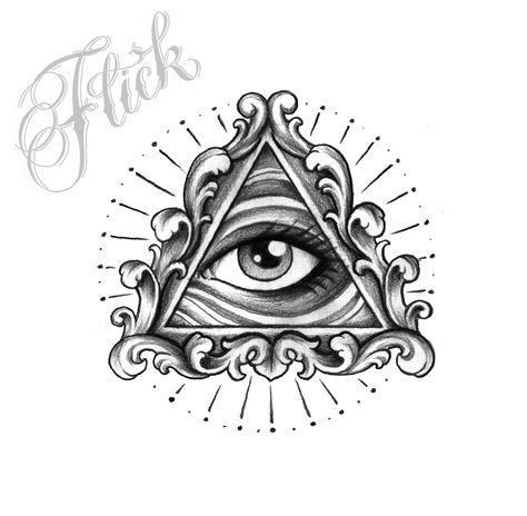 1 3rd Eye Tattoo Design, Iluminati Tattoo Designs Ideas, Illumanti Tattoo Third Eye, Illumanti Eye, Illumanti Tattoos, Eye Triangle Tattoo Design, Triangle Eye Tattoo, Illuminate Tattoo, Seeing Eye Tattoo