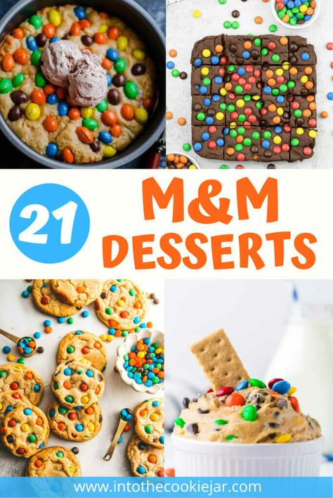 Mini M And M Recipes, M & M Cake, M&m Cupcakes, Desserts With M&ms, M M Brownies, Cookie Dough Dip Recipe, Dessert Dip Recipes, M&m Cake, Cookie Bars Easy