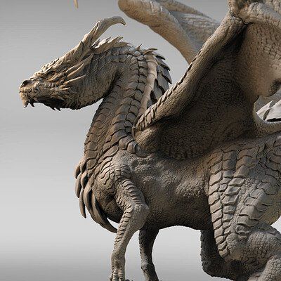 ArtStation - keita okada Keita Okada, Dragon Anatomy, Black Tower, Concept Model, Big Dragon, Fairy Dragon, Clay Dragon, Dragon Sculpture, Dragon Statue