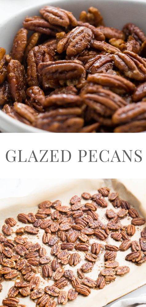 Sweet Roasted Pecans Recipe, Maple Glazed Pecans Healthy, Glazed Pecans For Salad, Glazed Pecans Recipe Brown Sugar, Orange Glazed Pecans, Sugared Pecans In Oven, Easy Sugared Pecans, Baked Pecans Oven, Glazed Pecans Recipe Easy