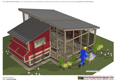 home garden plans: L104 - Chicken Coop Plans Construction - Chicken Coop Design - How To Build A Chicken Coop Build A Chicken Coop, Urban Chicken Farming, Mobile Chicken Coop, Portable Chicken Coop, Chicken Pen, Coop Design, Best Chicken Coop, Chicken Coop Designs, Coop Plans