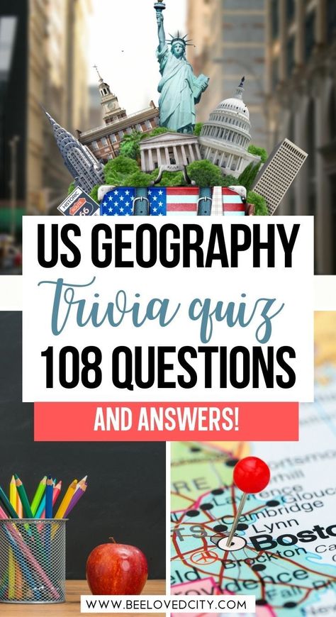 Geography Quiz Questions, History Trivia Questions, Usa Geography, Trivia Quiz Questions, Geography Quizzes, Geography Trivia, United States Geography, Us Geography, Fun Trivia Questions