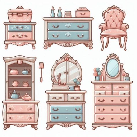 Vector dresser set vector illustration | Premium Vector #Freepik #vector #desk #business #work #modern Dresser Drawing, Dresser Set, Baby Shower Crafts, Dresser Sets, Free Business Card Mockup, Business Work, Business Card Maker, Flyer Maker, Poster Maker